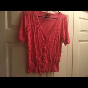 Club Monaco medium short sleeve blouse/cardigan.